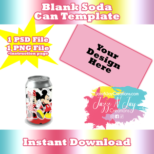 Blank Soda Can Label Template