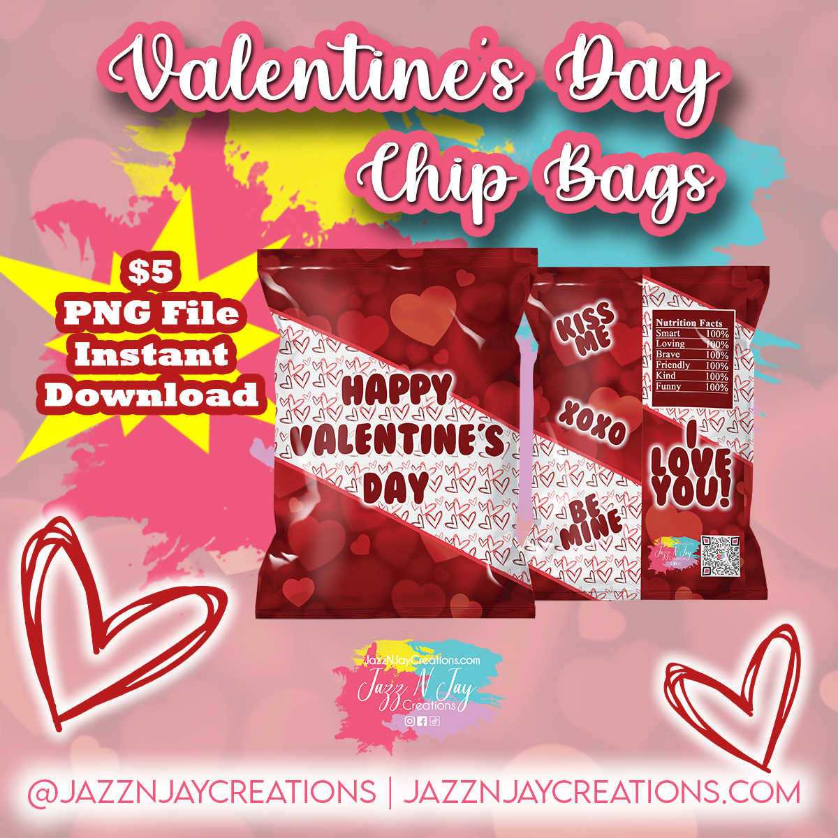 Toy Story Valentines Day Goodie Bags Chip Bag Template