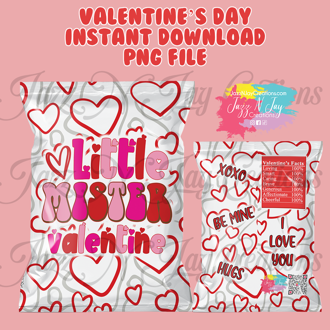 Little Mister Valentine - Valentine's Day Chip Bags *Instant Download*