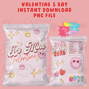 Retro Be Mine- Valentine's Day Chip Bags *Instant Download*