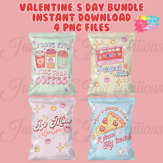 Retro Valentine's Day Bundle (1)- Valentine's Day Chip Bags *Instant Download*
