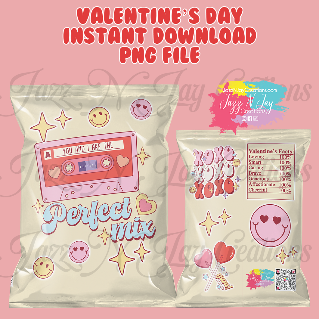 Retro Perfect Mix- Valentine's Day Chip Bags *Instant Download*
