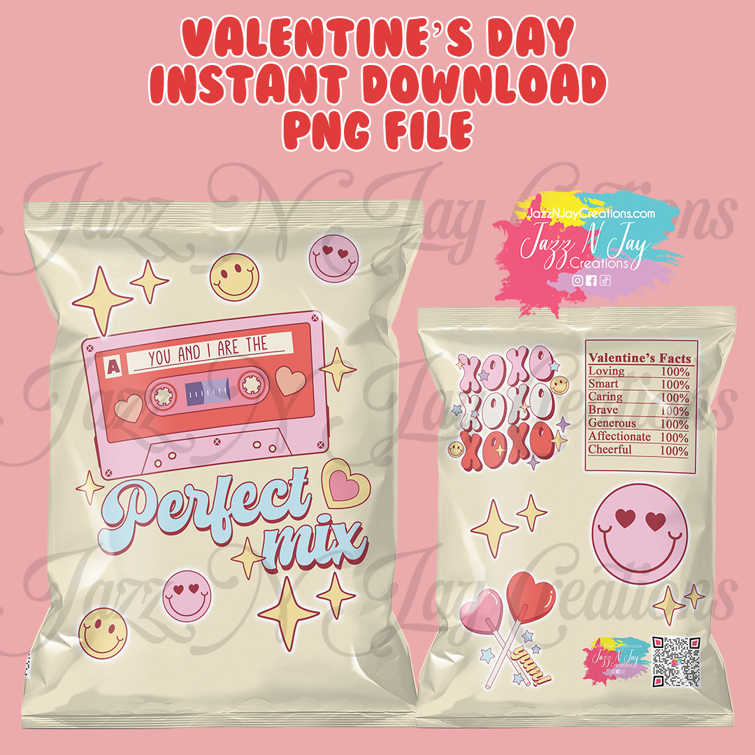 Retro Valentine's Day Bundle (1)- Valentine's Day Chip Bags *Instant Download*